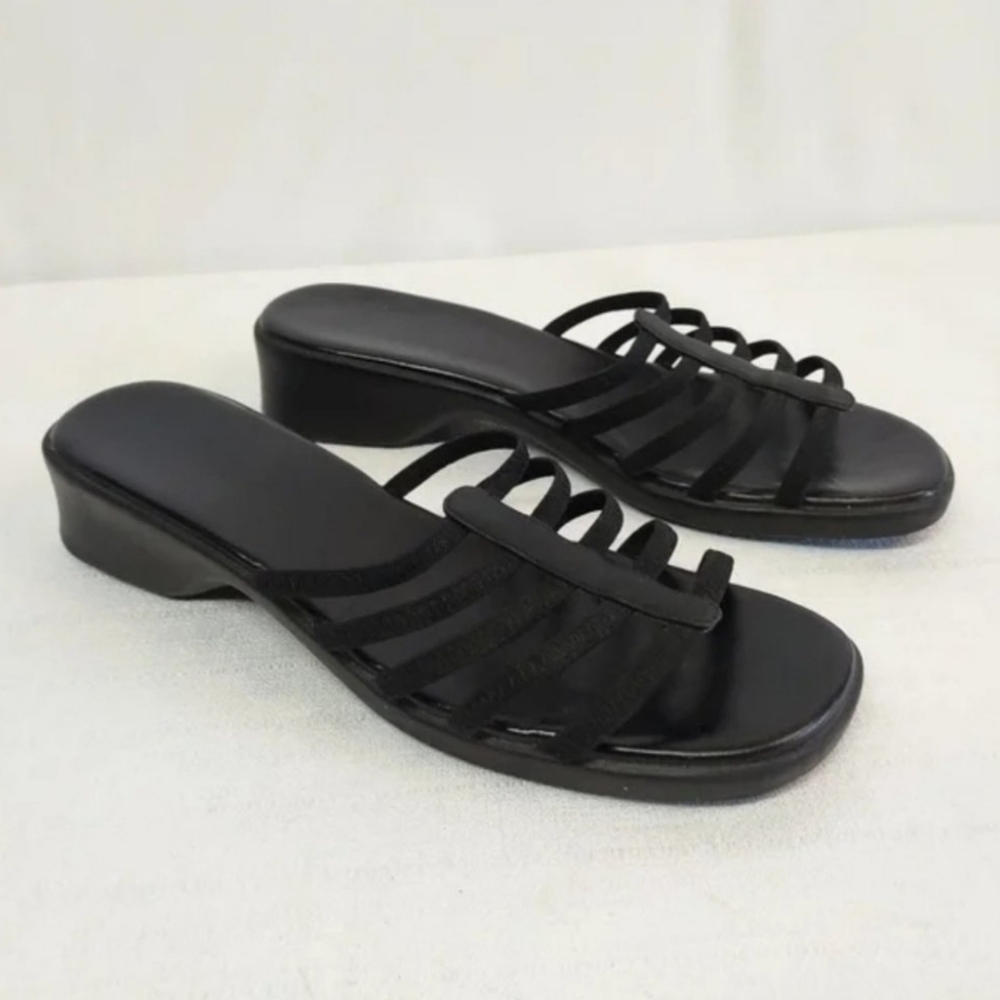 Fanfares Women's Black Elastic Straps Sandals Size 10